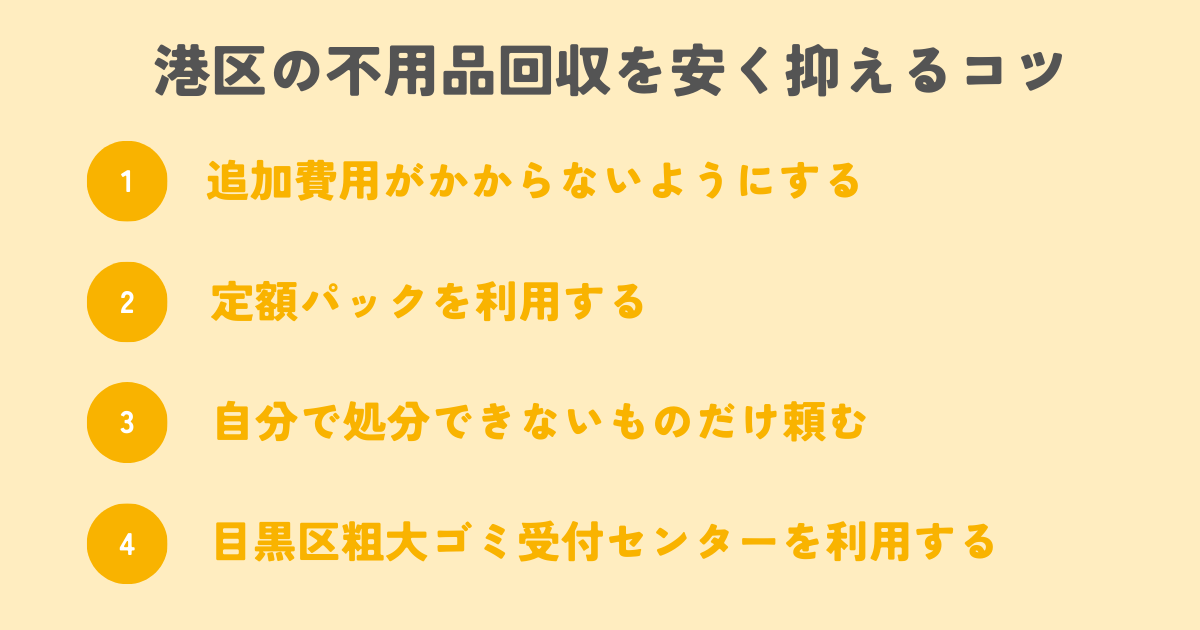 港区の不用品回収を安く抑えるコツ