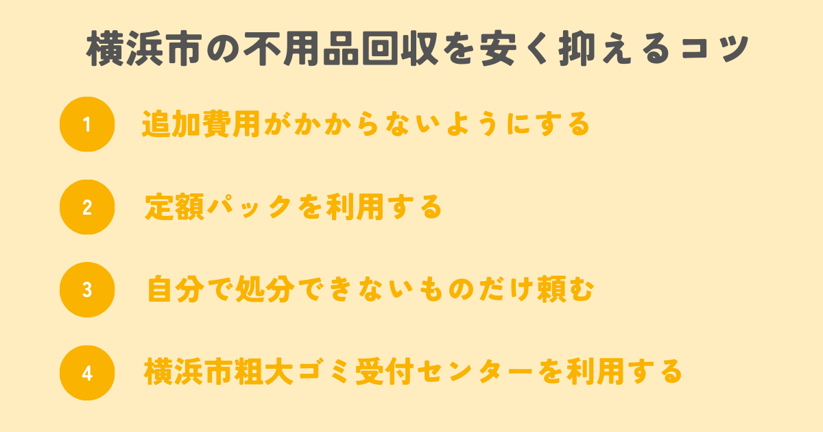 横浜市の不用品回収を安く抑えるコツは？