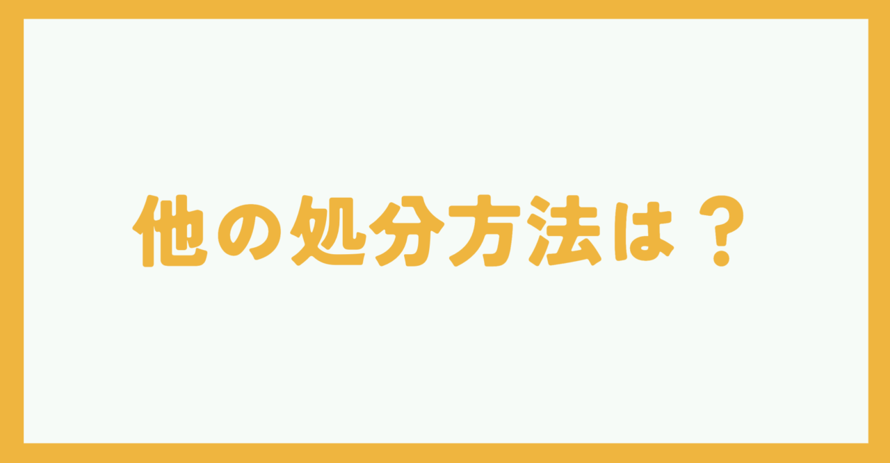 他の処分方法の検討