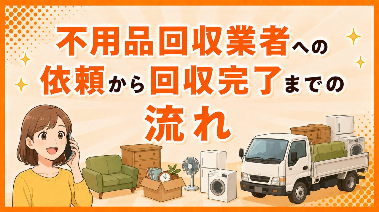 不用品回収業者への依頼から回収完了までの流れ